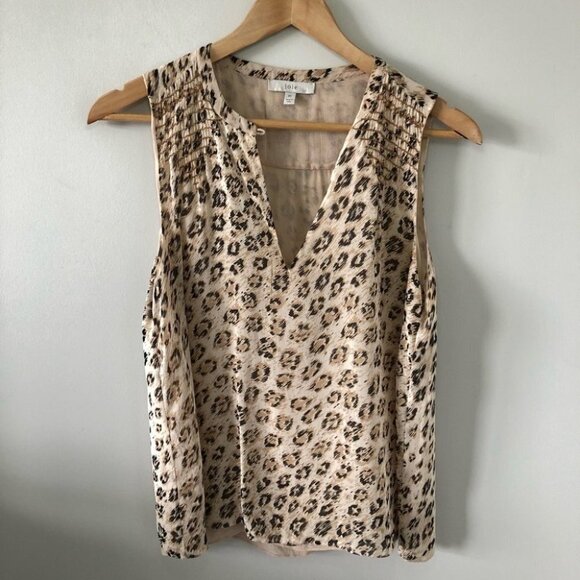 Joie Leopard Print Sleeveless 100% Silk Corie Shirt Size XS - Picture 3 of 9